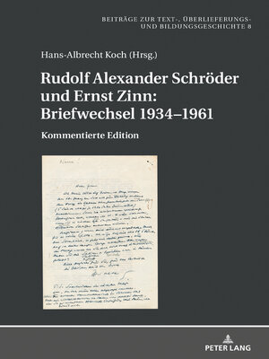 cover image of Rudolf Alexander Schröder und Ernst Zinn